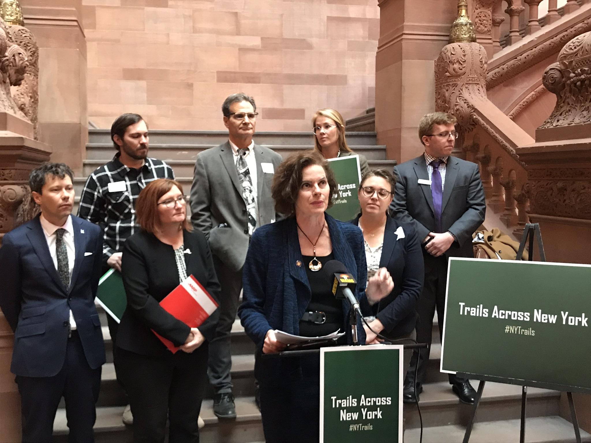 Trail supporters with Assemblywoman Fahy at Trails Advocacy Day 2019